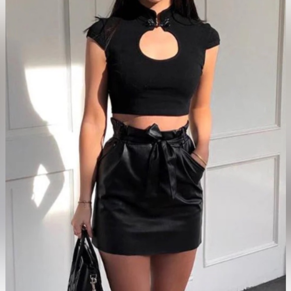 Faux Leather Skirt